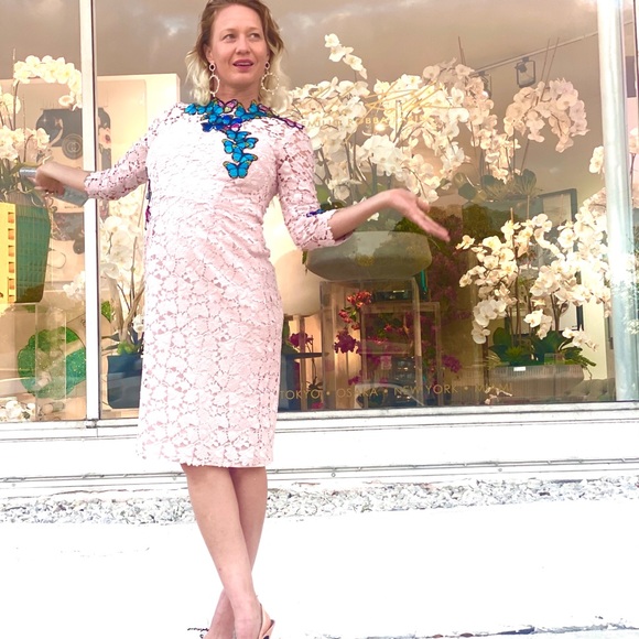 Escada couture lace cocktail dress size 36 - Picture 3 of 15